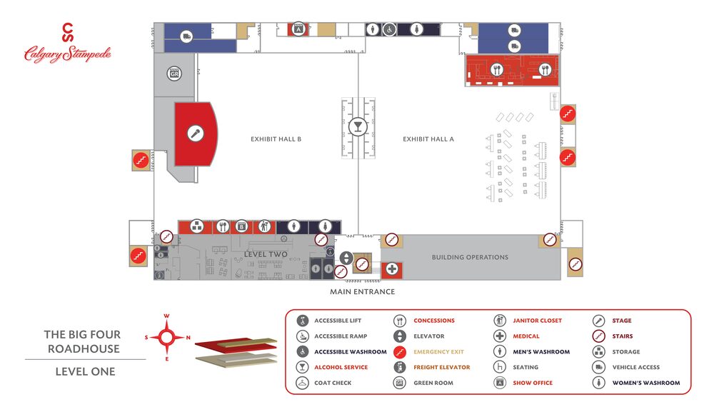 Big Four Roadhouse Level One map