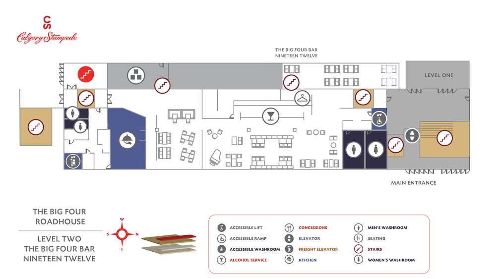 Big Four Roadhouse Level Two map
