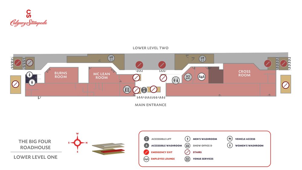 Big Four Roadhouse Lower Level One map