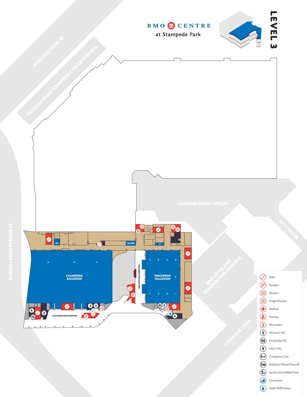 BMO Centre Level 3 floor plan.