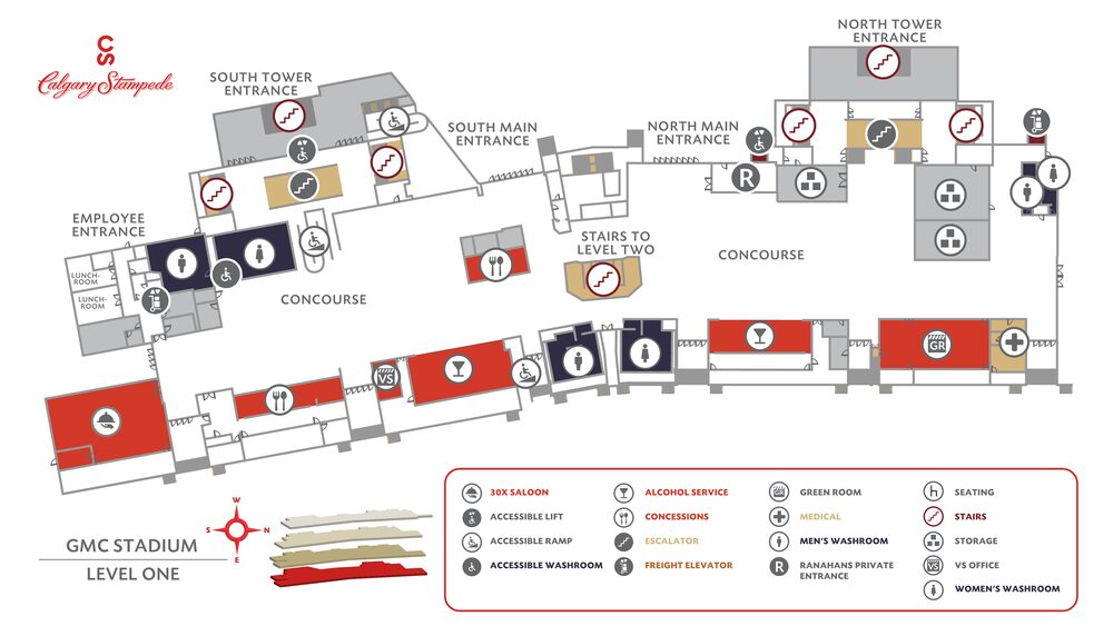 GMC Stadium Level One map