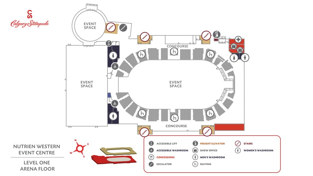 Nutrien Western Event Centre Level One map